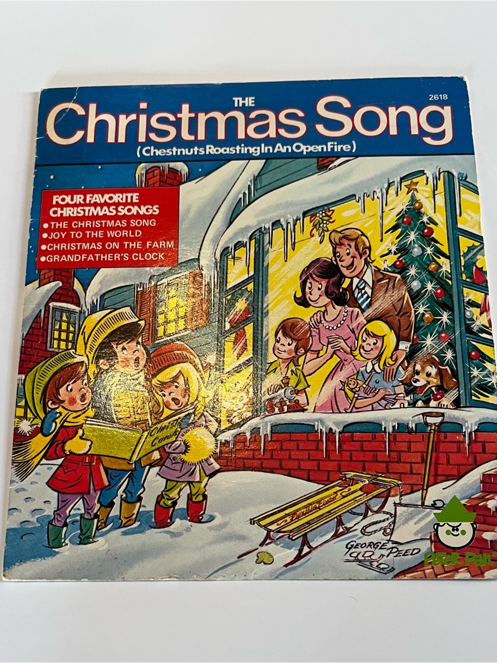Peter Pan Records #2618 “The Christmas Song” 45RPM Record with 4 Holiday Songs